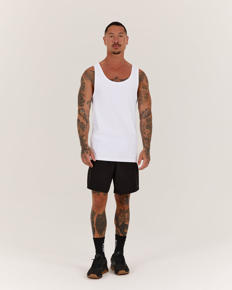 IGNITE RIBBED SINGLET - WHITE