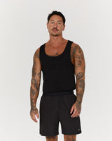 IGNITE RIBBED SINGLET - BLACK