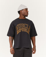 MEN'S BOXY TEE - BLACK LEAGUE
