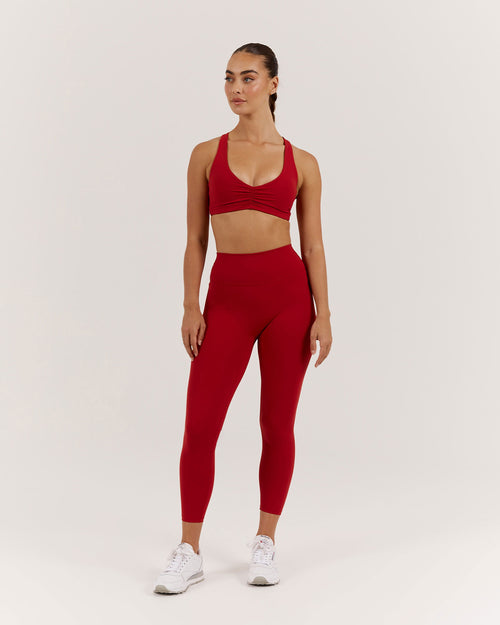 LUXE LEGGINGS 24" - CHERRY