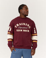 MEN'S RELAXED SWEAT - BURGUNDY LETTERMAN