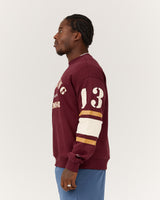 MEN'S RELAXED SWEAT - BURGUNDY LETTERMAN