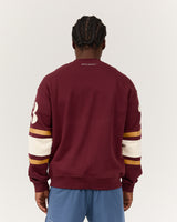 MEN'S RELAXED SWEAT - BURGUNDY LETTERMAN