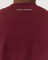 MEN'S RELAXED SWEAT - BURGUNDY LETTERMAN