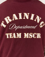 MEN'S RELAXED SWEAT - BURGUNDY LETTERMAN
