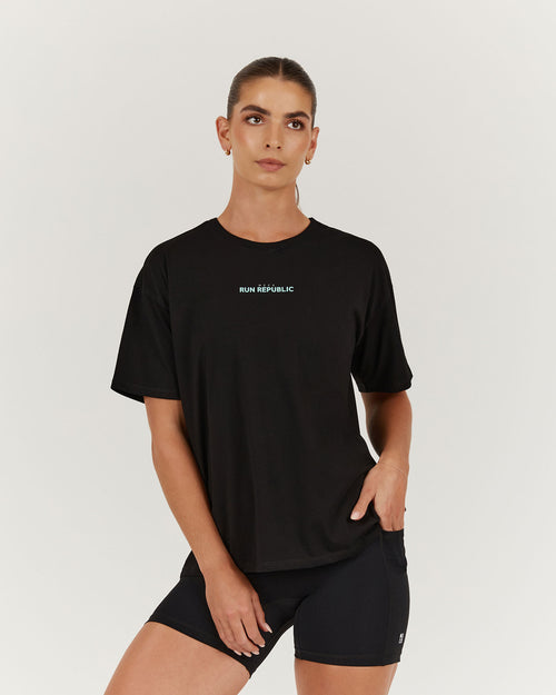 LOOSE TEE RUN REPUBLIC - BLACK