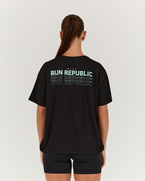 LOOSE TEE RUN REPUBLIC - BLACK