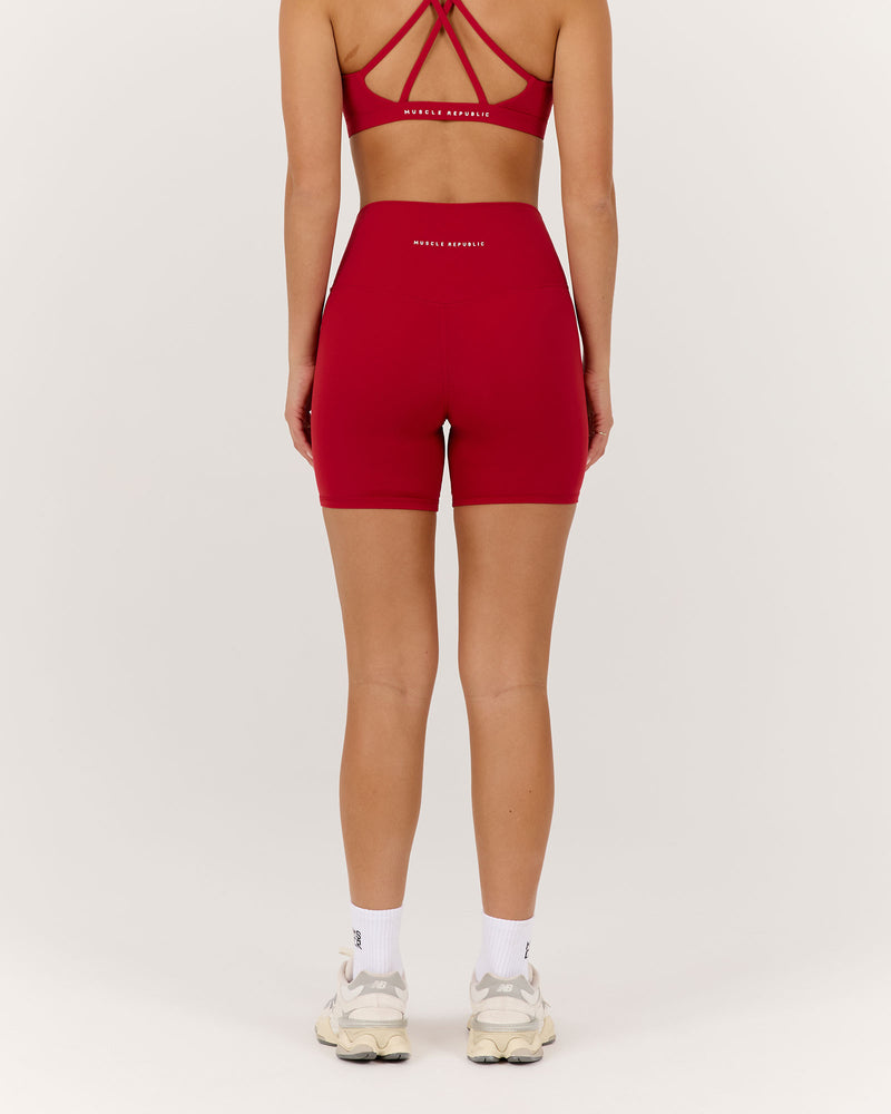 LUXE BIKER SHORTS V2 - CHERRY