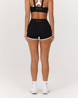 LUXE CONTRAST BOOTY SHORTS - BLACK WHITE