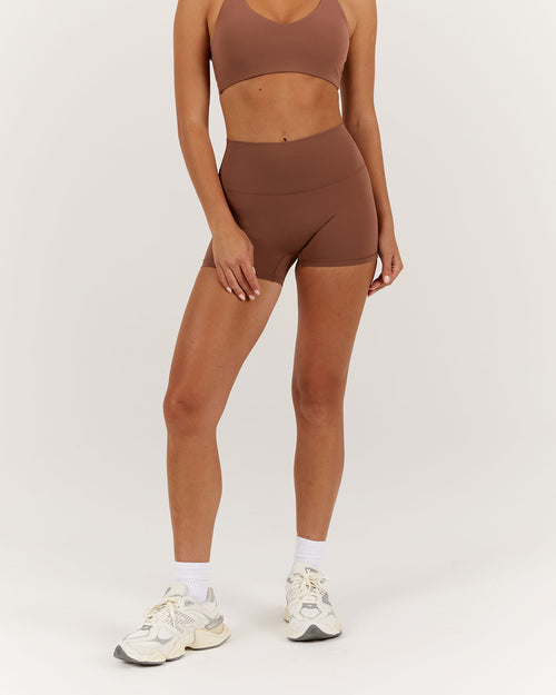 LUXE MINI SHORTS - TOFFEE