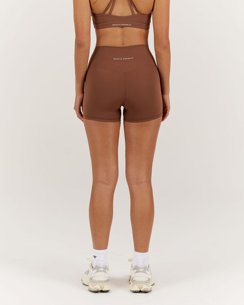 LUXE MINI SHORTS - TOFFEE