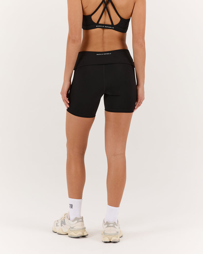 LUXE ALEXA BIKER SHORTS - BLACK