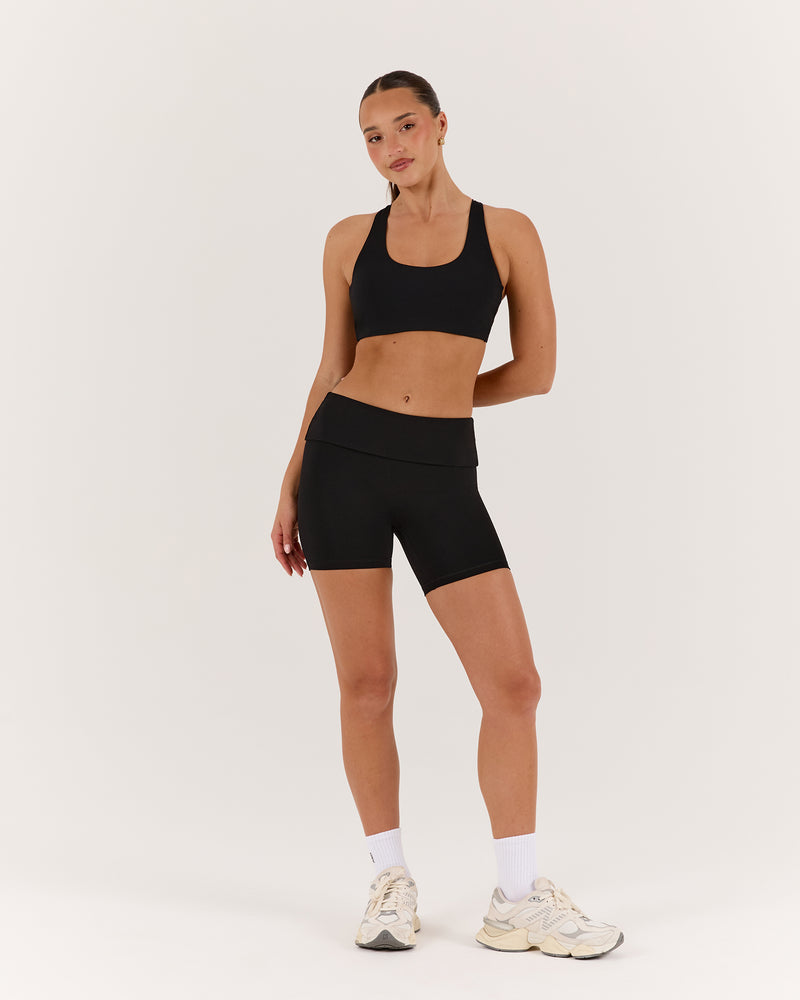 LUXE ALEXA BIKER SHORTS - BLACK