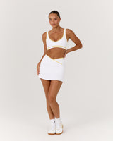 LUXE ASTRA SKORT - WHITE DOUBLE BUTTER