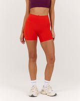 LUXE BIKER SHORTS V2 - FIERY RED