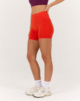 LUXE BIKER SHORTS V2 - FIERY RED