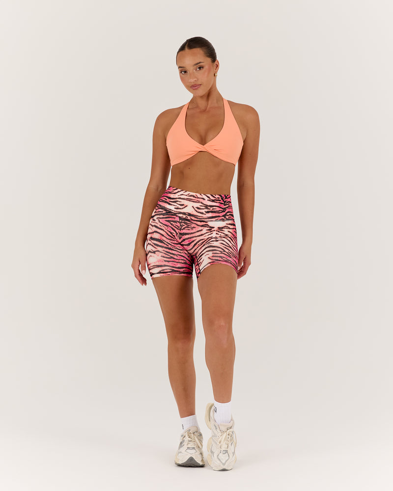 LUXE BIKER SHORTS V2 - TIGER PEACH