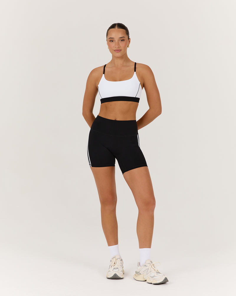 LUXE BIKER SHORTS V2 - BLACK WHITE