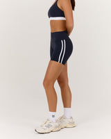 LUXE BIKER SHORTS V2 - DEEP NAVY WHITE