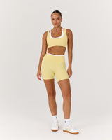 LUXE CONTRAST BIKER SHORTS - DOUBLE BUTTER WHITE