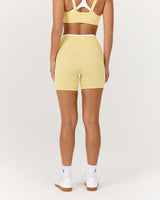 LUXE CONTRAST BIKER SHORTS - DOUBLE BUTTER WHITE