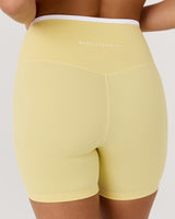 LUXE CONTRAST BIKER SHORTS - DOUBLE BUTTER WHITE
