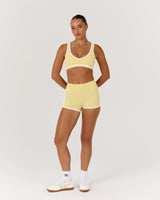 LUXE CONTRAST BOOTY SHORTS - DOUBLE BUTTER WHITE