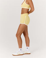 LUXE CONTRAST BOOTY SHORTS - DOUBLE BUTTER WHITE