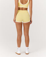 LUXE CONTRAST BOOTY SHORTS - DOUBLE BUTTER WHITE