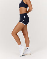 LUXE CONTRAST BOOTY SHORTS - DEEP NAVY WHITE
