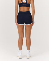 LUXE CONTRAST BOOTY SHORTS - DEEP NAVY WHITE
