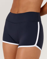 LUXE CONTRAST BOOTY SHORTS - DEEP NAVY WHITE