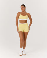 LUXE CONTRAST MINI SHORTS - DOUBLE BUTTER WHITE