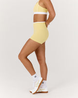 LUXE CONTRAST MINI SHORTS - DOUBLE BUTTER WHITE