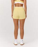 LUXE CONTRAST MINI SHORTS - DOUBLE BUTTER WHITE