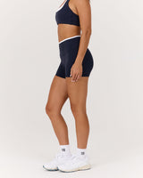 LUXE CONTRAST MINI SHORTS - DEEP NAVY WHITE