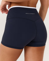LUXE CONTRAST MINI SHORTS - DEEP NAVY WHITE