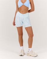 LUXE DARCY BIKER SHORTS - AURA MERMAID