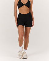 LUXE DARCY BIKER SHORTS - BLACK