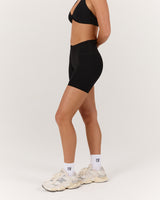 LUXE DARCY BIKER SHORTS - BLACK