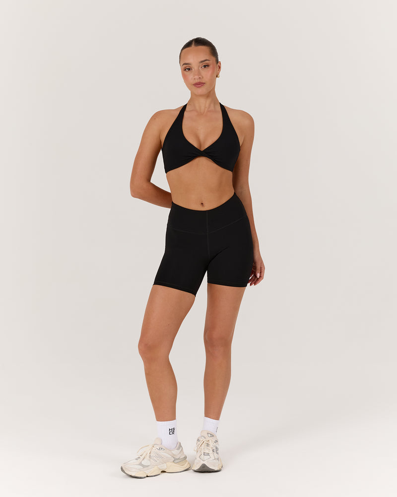 LUXE DARCY BIKER SHORTS - BLACK