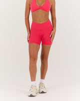 LUXE DARCY MID RISE BIKER SHORTS - SUNRISE