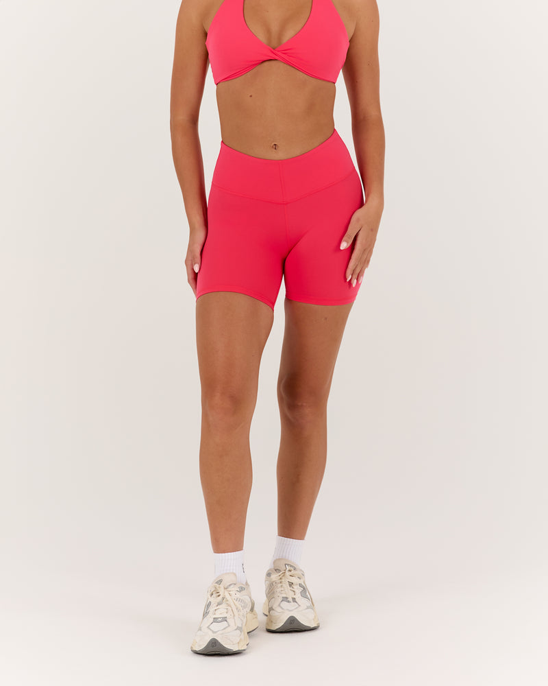 LUXE DARCY MID RISE BIKER SHORTS - SUNRISE