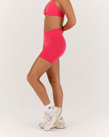 LUXE DARCY MID RISE BIKER SHORTS - SUNRISE