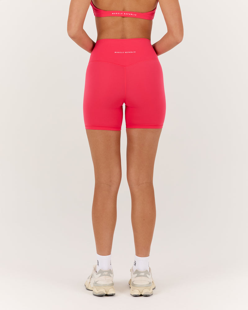 LUXE DARCY MID RISE BIKER SHORTS - SUNRISE