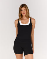 LUXE DARIA TOP - BLACK WHITE