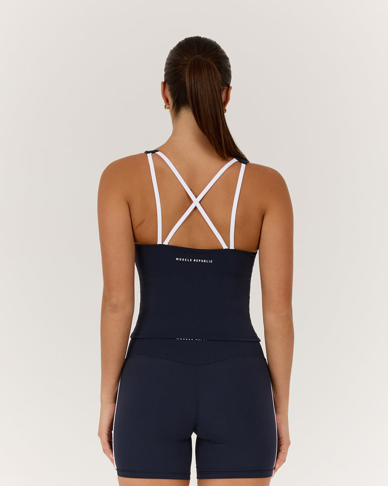 LUXE GIA TOP - DEEP NAVY WHITE
