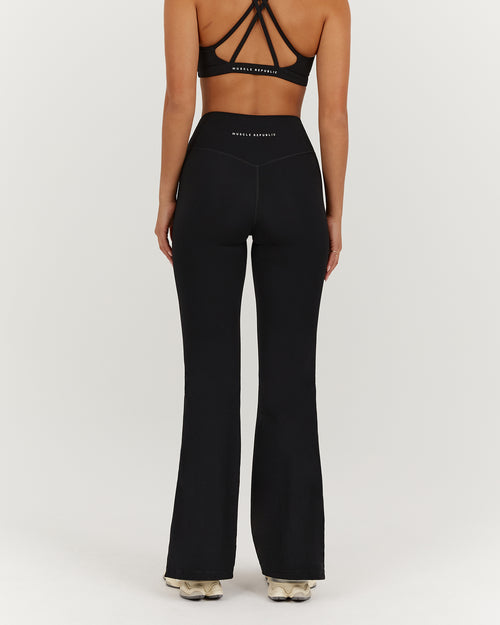 LUXE GIGI SPLIT FLARES - BLACK