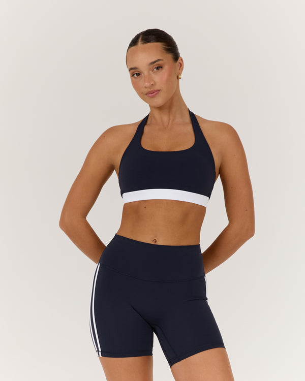 LUXE HALLY BRA - DEEP NAVY WHITE
