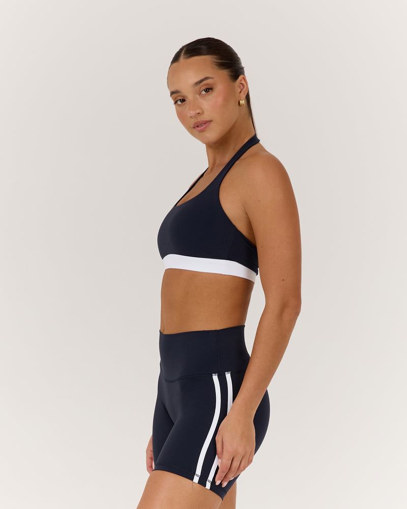 LUXE HALLY BRA - DEEP NAVY WHITE